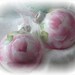 3.5" WHITE Ornaments Chic Christmas BALLS Hand Painted Shabby Rose PINK ecs sct schteam