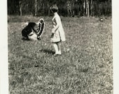 Vintage photo Little Donovan Rides on Pony with a winter Coat