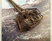 brass necklace with square findings
