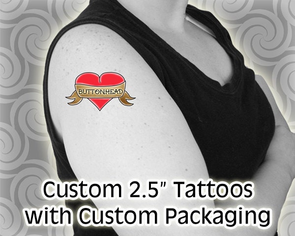 100 Wedding Temporary Tattoos - Custom Party Favor Packaging - 2.5 Inch