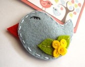 Hand Embroidered Wool Felt Hair Clip