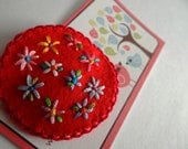 Hand Embroidered Holland Wool Felt Hair Clip