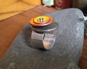 Interactive Ring - Size 6.5 - Sterling Silver and Enamel movable ring by Creative Mode