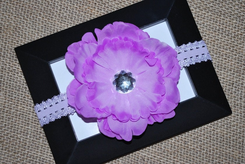Purple Flower Hair Clip and Lace Headband - Buy 3 Items, Get 1 FREE