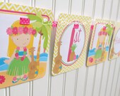NEW - Luau - Happy Birthday Banner - Choose your Favorite Boy or Girl