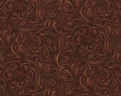 King Of The Ranch - By Sara Khammash - For Moda - Brown Tooled Leather - 1 Yard - 9.75 Dollars