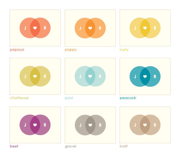 Venn Custom Personalized Stationery / Personalized Stationary Set of 16