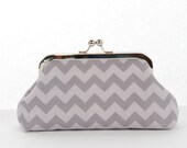 Gray Chevron Cell Phone Clutch, IPhone Clutch, Iphone Case, IPod Case Grey Chevron
