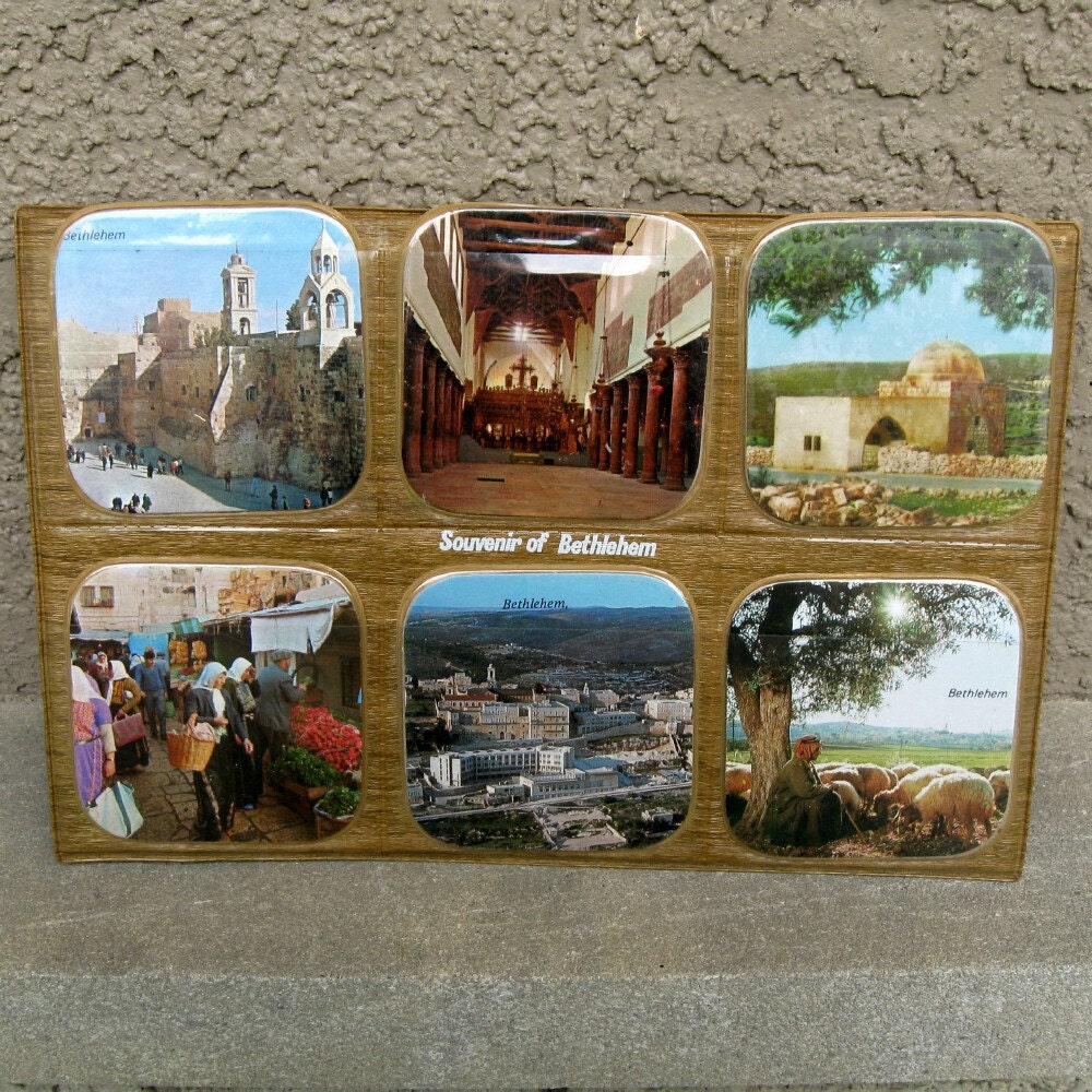 Vintage Bethlehem Souvenir Coaster Set