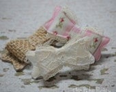 Burlap Lace and Roses 3 Pack of Shabby Bows by Chic Baby Rose