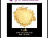 Hello - Mineral Eye Shadow 10g jar - Semi-Translucent Yellow with Bright Gold Sparkle