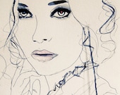 Twilight Blue - Fashion Illustration Art Print // Limited Edition