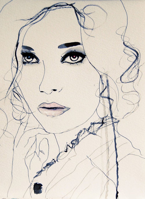 Twilight Blue - Fashion Illustration Art Print // Limited Edition