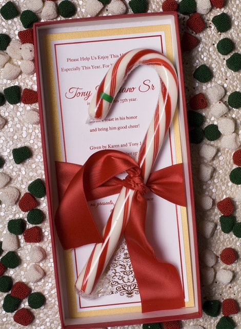 Christmas Tree and Candy Cane Couture Invitation