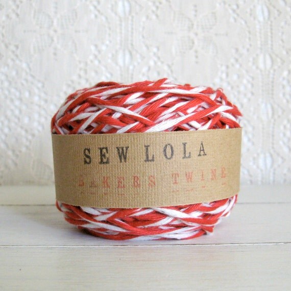 CHUNKY bakers twine - red and white