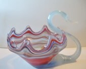 Sale Vintage - Art Glass - Graceful Swan - Center Piece - Vase - Home Decor Sale was 45 now 30.00