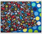 Don't Eat Me Pair of Reversible Cloth Lunch Napkins