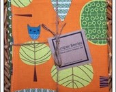 Owls Snails and Trees Pair of Reversible Cloth Lunch Napkins
