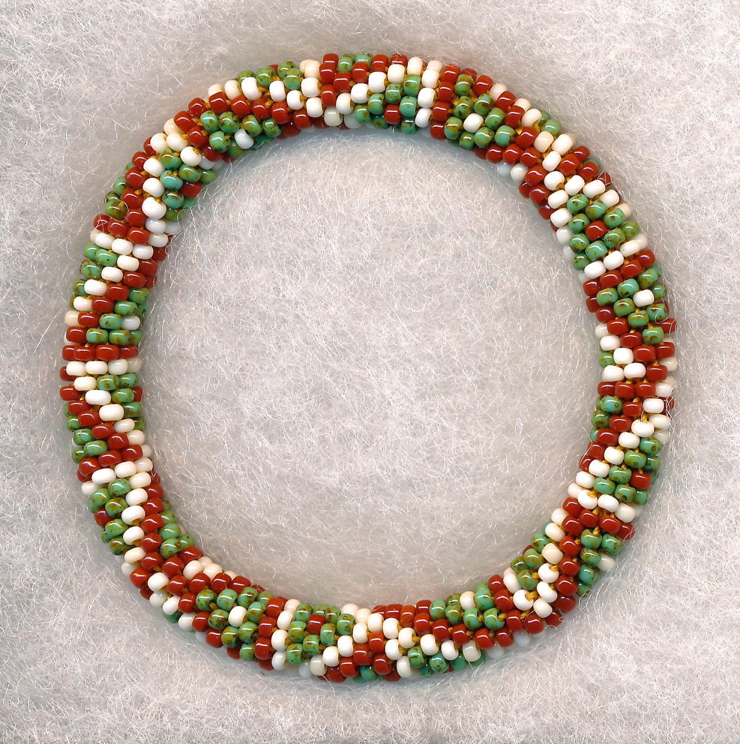 Picasso Mosaic Bead Crochet Bracelet