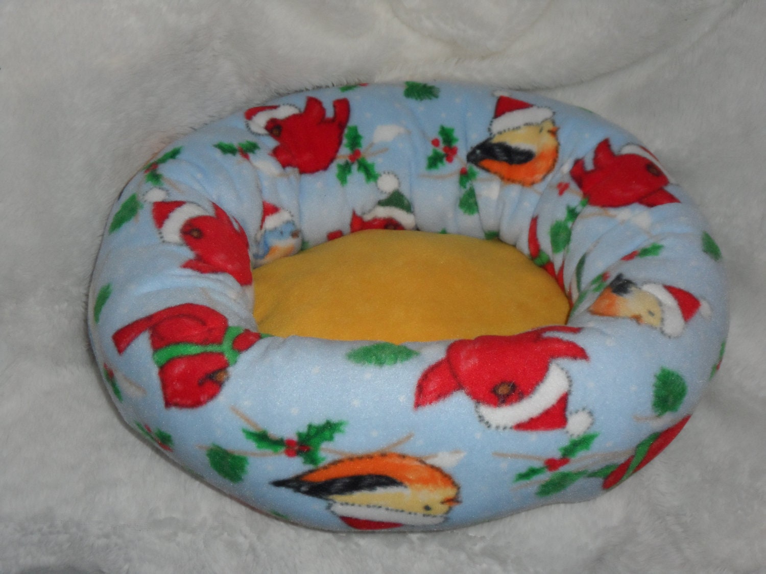 Winter Birds - Cat or Small Dog Bed