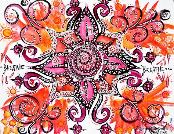 Mandala: Original Mixed Media Art - Big Bright Breath