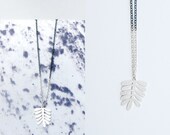 Plant Motif Necklace. Modern nature in oxidised Sterling Silver