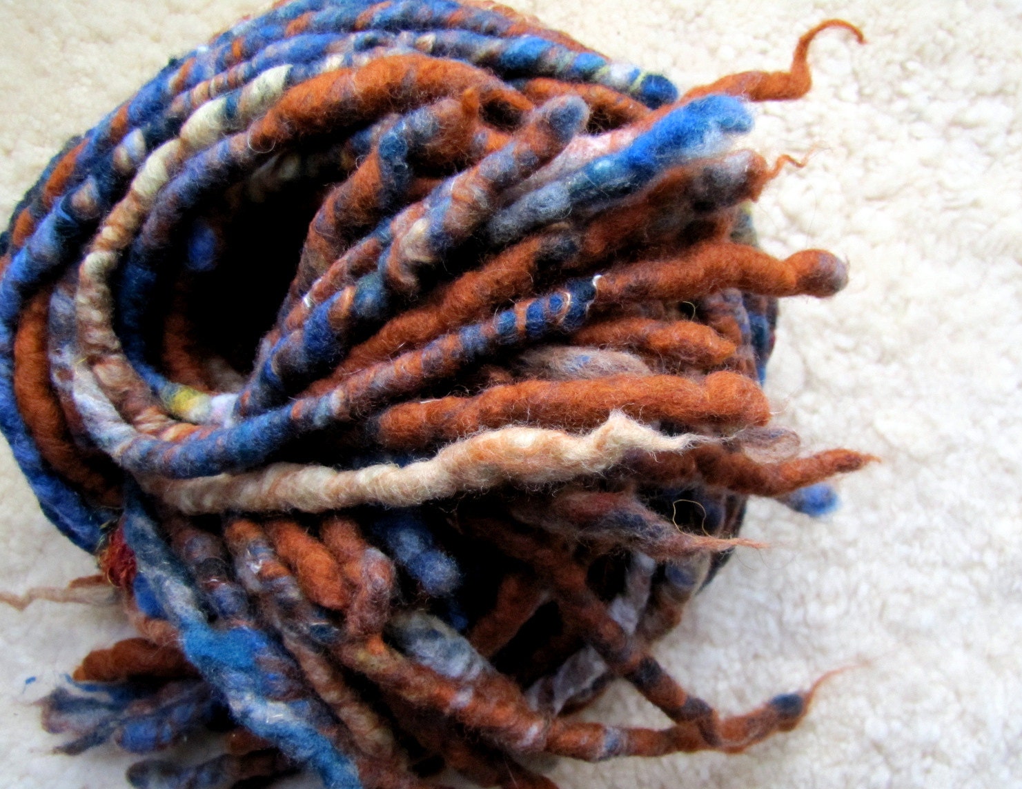 Faerie Spun Dreads - Gingerdreads - Handmade Felted Wool Double Ended Dread Falls