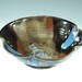 Handmade serving bowl in turquoise blue wheel thrown pottery serving bowl