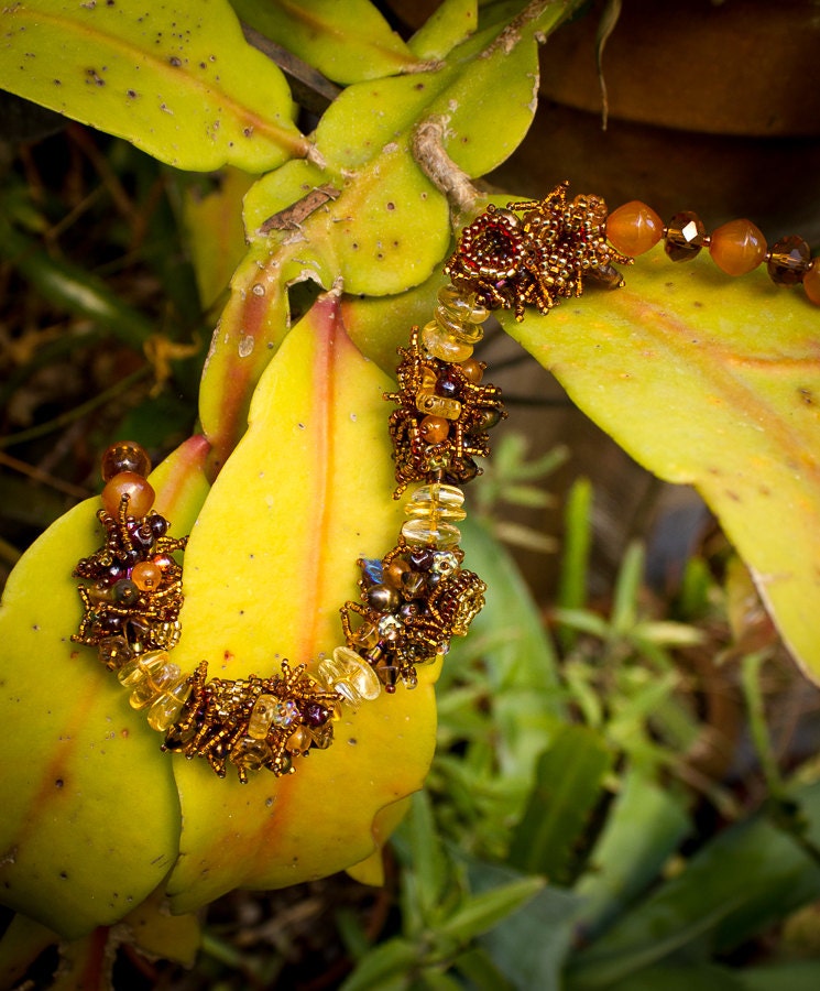 Citrine Carnelian Earth Garden Necklace