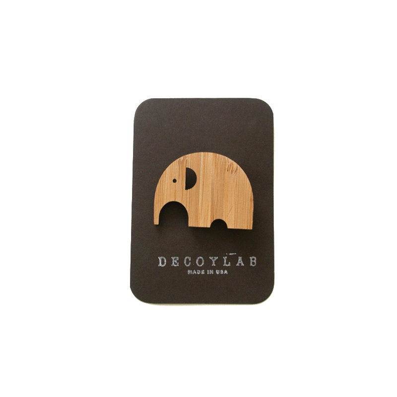 Elephant Bamboo Brooch