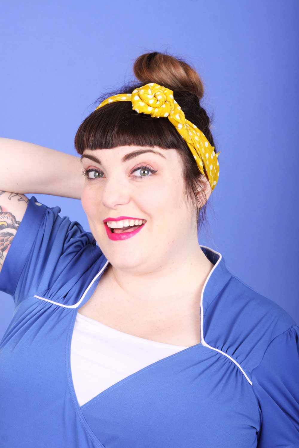 Versatile Vintage Scarf- Sunny Polka Dot