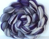 Wool Roving merino silk Custom Blend for spinning or felting Amethyst Storm 4ozs