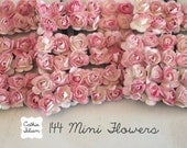 144 Baby Pink Paper Flowers - mini bouquet - weddings - favors - invitations - paper goods