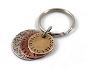 Men's Keychain Personalized with Special Message on Back, Gift for New Dad, Father's Day Gift