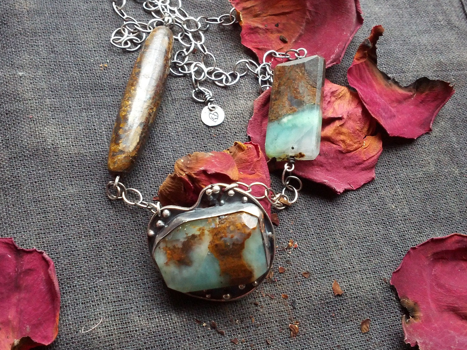 Chrysoprase and Bronzite Necklace