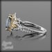 Mystic Blue Topaz, Yellow Sapphire, and Diamond Two Tone Ring - LS643