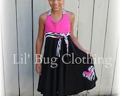 Custom Boutique Clothing Minnie Mouse Comfy Knit Black Pink Zebra Girls Dress Animal Kingdom