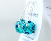 Teal Earrings, Modern Jewelry, Teal Blue, Polka Dot Earrings, Funky Earrings, Whimsical Earrings, Teal Jewelry