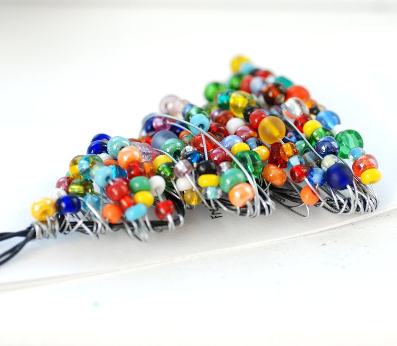 Christmas Ornament, Beaded Christmas Tree, Wire Tree, Christmas Tree Ornament, Holiday Home Decor, Christmas Decor, Colorful Ornament