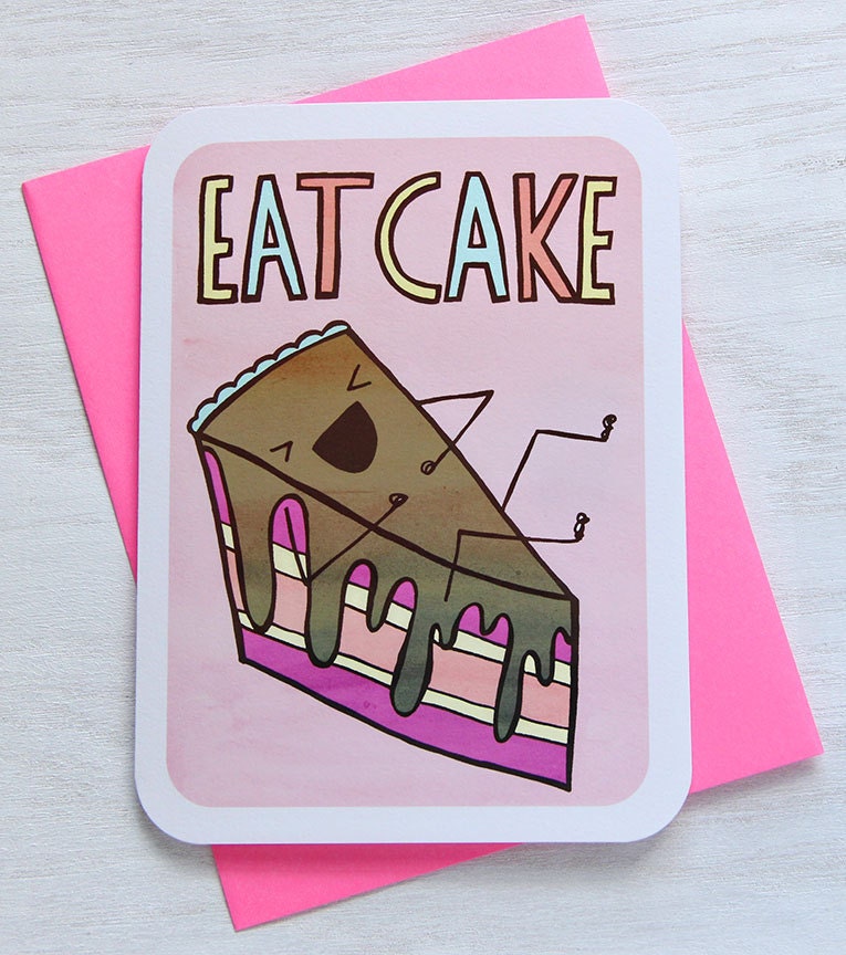 Happy Birthday Eat Cake - Notecard