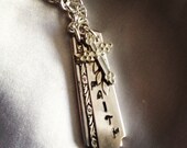 Faith stamped spoon handle pendant 