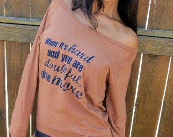 GIVE MORE...Francis Chan...Eco-Heather Crop Raglan. Size MEDIUM