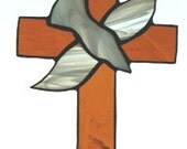 Stained Glass Cross with Dove Suncatcher