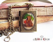 Fairytale Book Locket - He Says He Can Hear The Forest Whisper - Art Locket Necklace