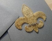 Gold Beaded Fleur-de-lis
