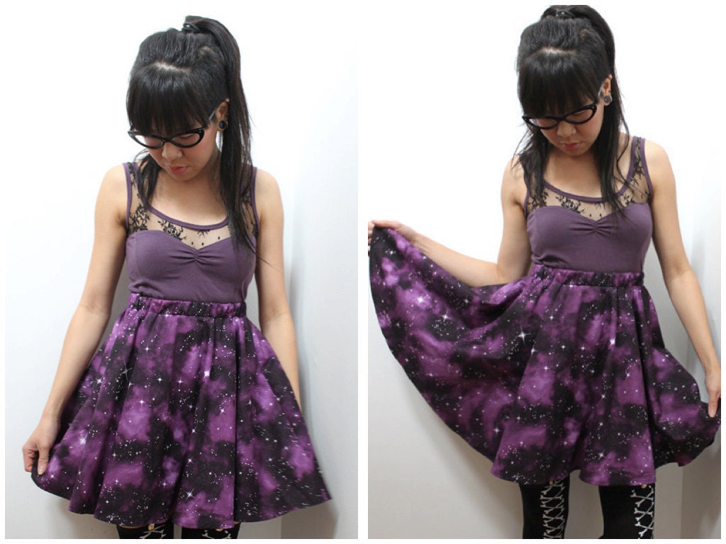 Purple Galaxy Skirt - XS, S, M, L