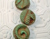 Green Seahorse Dragon Nessie Set of Four Refrigerator Magnets