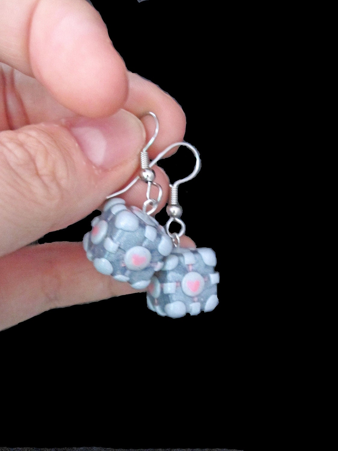Portal Style Companion Cube Earrings