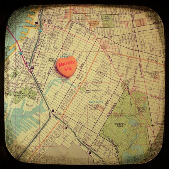 marry me south brooklyn candy heart art map ttv photo print