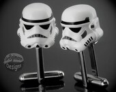 Star Wars Storm Trooper Helmet Cufflinks :) made with LEGO bricks
